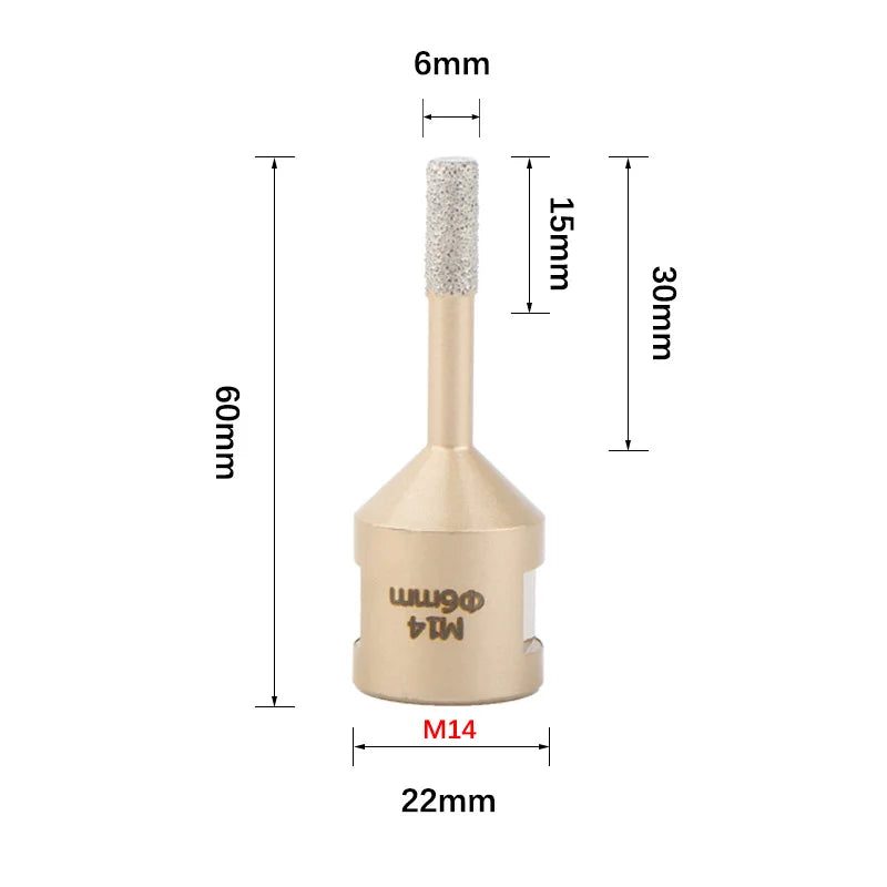 6mm-120mm M14 Gewinde Gelötete Diamantkernbohrer Lochsäge Keramikfliesen Granit Marmor Lochöffner Werkzeuge Trockenbohrer