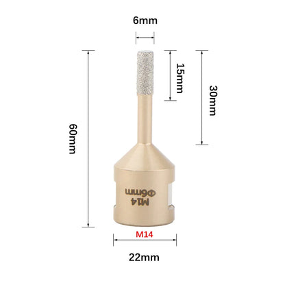 6mm-120mm M14 Gewinde Gelötete Diamantkernbohrer Lochsäge Keramikfliesen Granit Marmor Lochöffner Werkzeuge Trockenbohrer