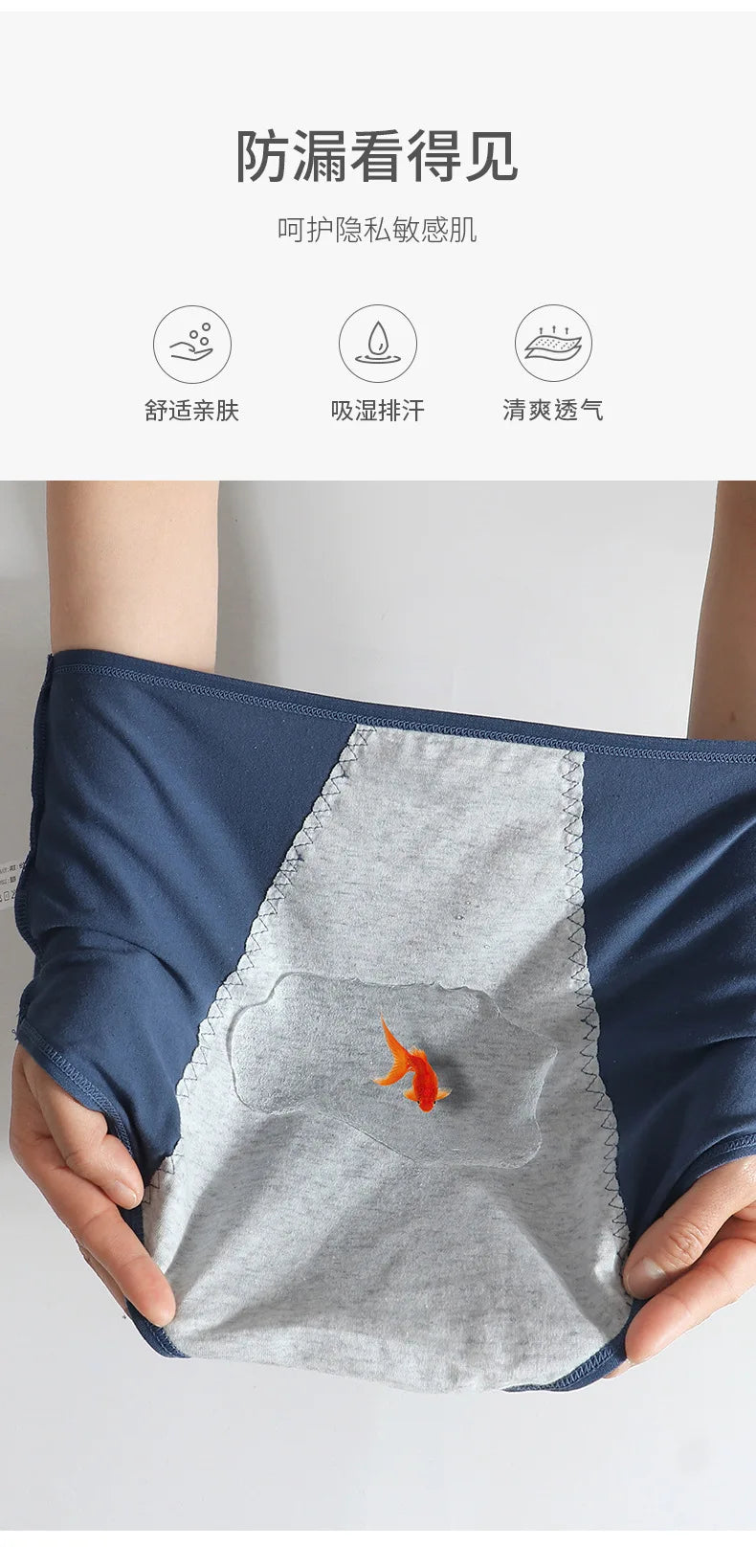 High Waist Menstrual Women Panties Widen Period Pants Leak Proof Physiological Underwear Cotton Plus Size Girl Brief.