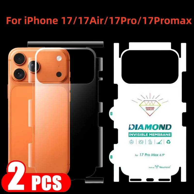 2PCS Back Hydrogel Film For iPhone 17 Pro Max 17Pro 17Air Full Cover Side Rear screen protector For iPhone 17Promax Soft Film.