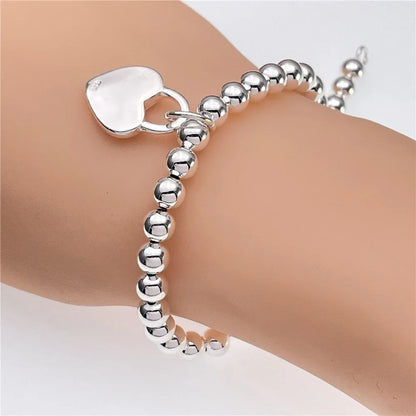 Fine 925 Sterling Silver Noble Nice Chain Solid Bracelet for Women Men Charms Party Gift Wedding Fashion Jewelry Hot Model.