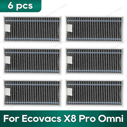 Compatible for Ecovacs X8 Pro Omni Accessories Main Side Brush Hepa Filter Rag Dust Bag Replacement Parts