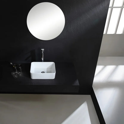 Rechteckiges Waschbecken, weißes Waschbecken, Arbeitsplatte, Keramik, Keramik, kleine Waschbecken, Schüssel, Arbeitsplatte, Waschtisch, Kunstbecken