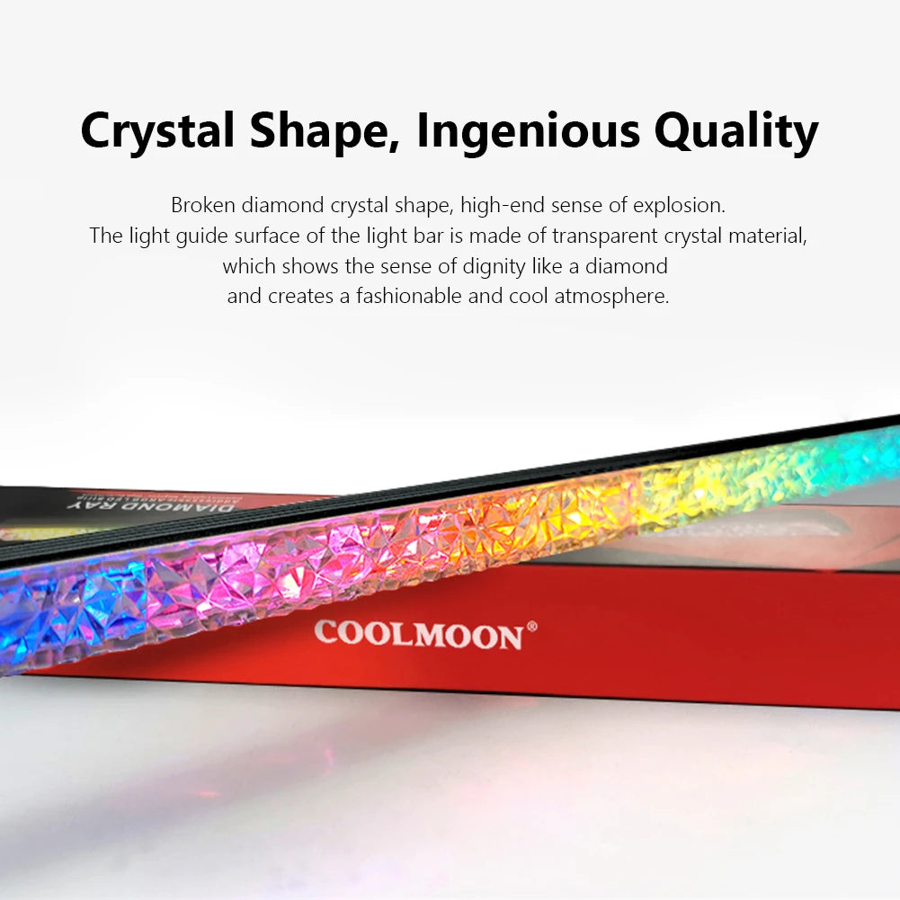 COOLMOON ARGB LED Strip Light 5V 3Pin/Small 4Pin Diamond Magnetic Colorful Atmosphere DIY Lamp Bar for PC Computer Case Chassis.