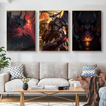 Aatrox League Of Legends Poster Wall Art Home Decor Room Decor Digital Painting Living Room Restaurant Kitchen Art.