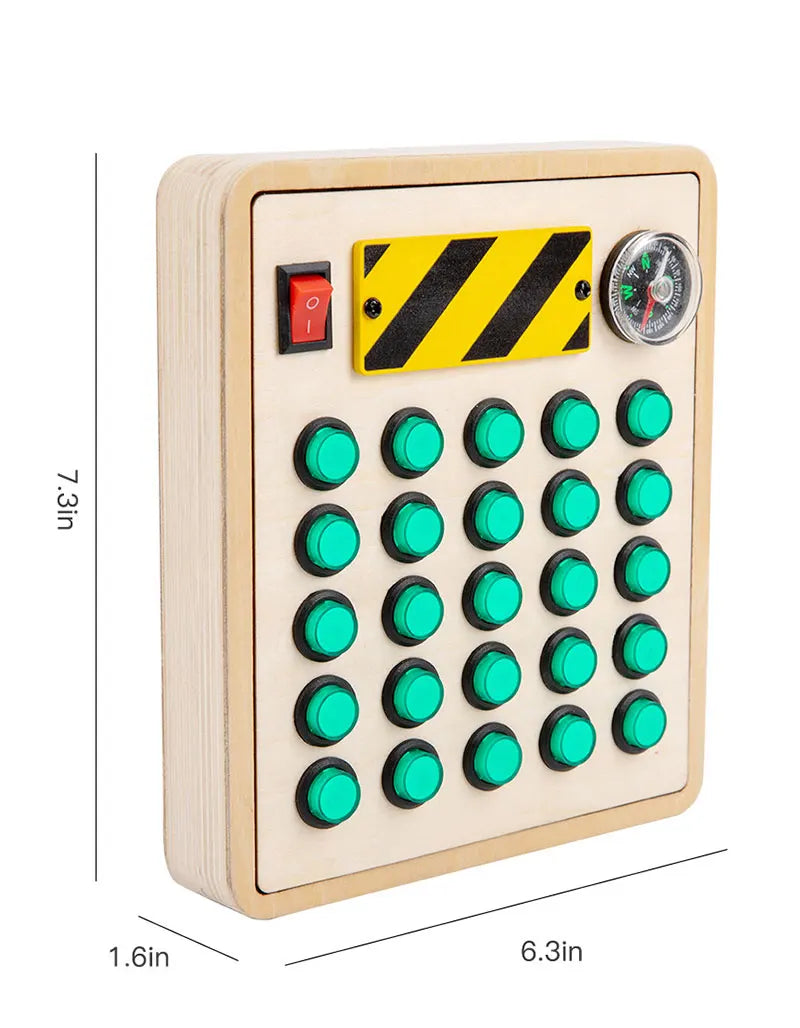 Montessori Busy Board Sensory Toys Wooden With LED Light Switch Control Board Travel Activities Children Games For 2-4 Years Old
