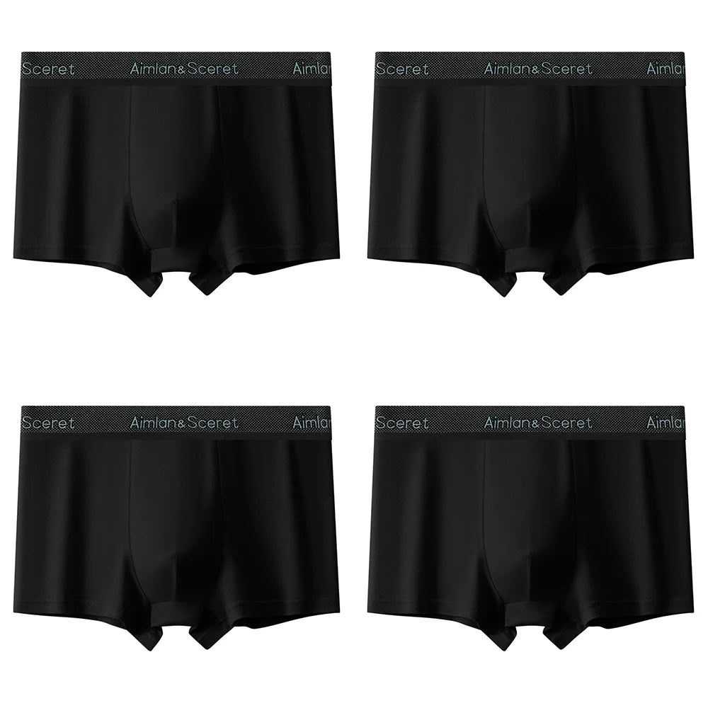 4Pcs Männer Unterwäsche Sportliche Boxer Plus Größe Jugend Boxer Shorts Bequeme Atmungsaktive Flache Hosen männer Quadratische Höschen Slip geschenk