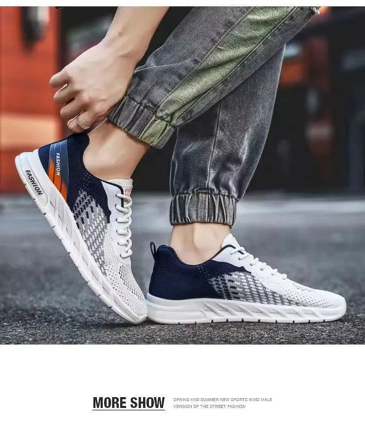 Mens Running Shoes Breathable Knit Sport Sneakers Cushion Lightweight Casual Gym Athletic Trainers Jogging Tennis Shoes.