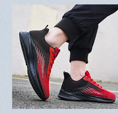 Summer Hot Sale Red Mesh Men Running Sneakers Big Size 47 Light Breathable Women Training Shoes Non-slip Sport Shoes for Man.