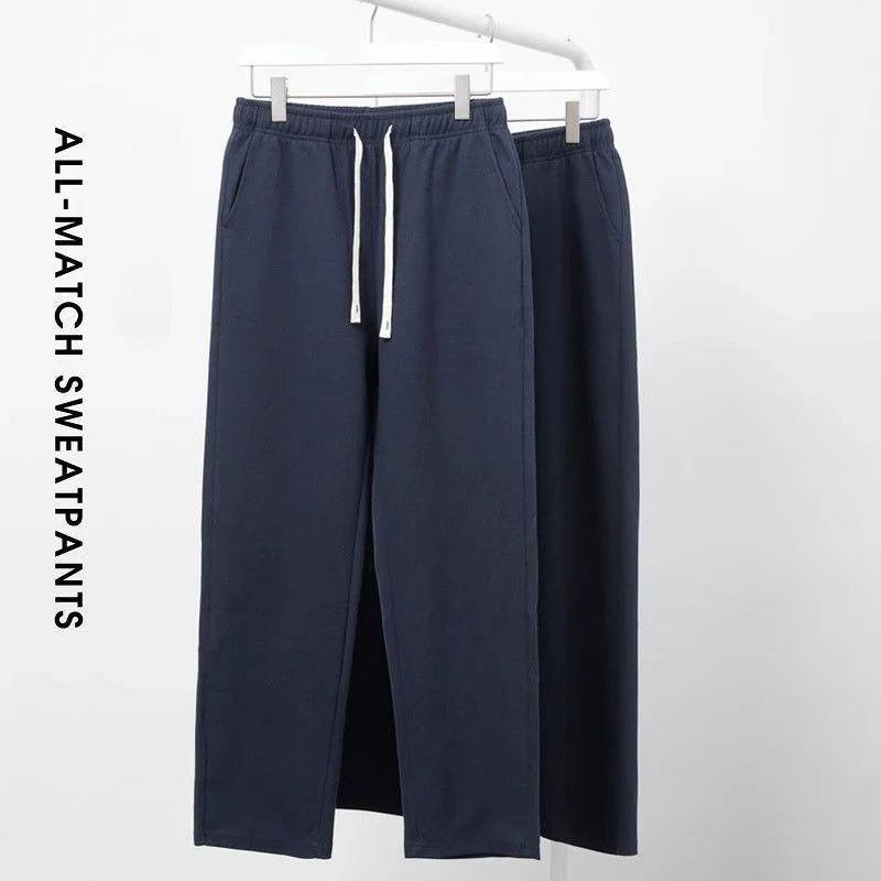 Männer Lose Gerade Hosen Diagonal Streifen Elastische Taille Alle-spiel Knöchel Länge Hosen Frühling Herbst Casual Outdoor Jogginghose.