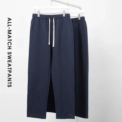 Männer Lose Gerade Hosen Diagonal Streifen Elastische Taille Alle-spiel Knöchel Länge Hosen Frühling Herbst Casual Outdoor Jogginghose.