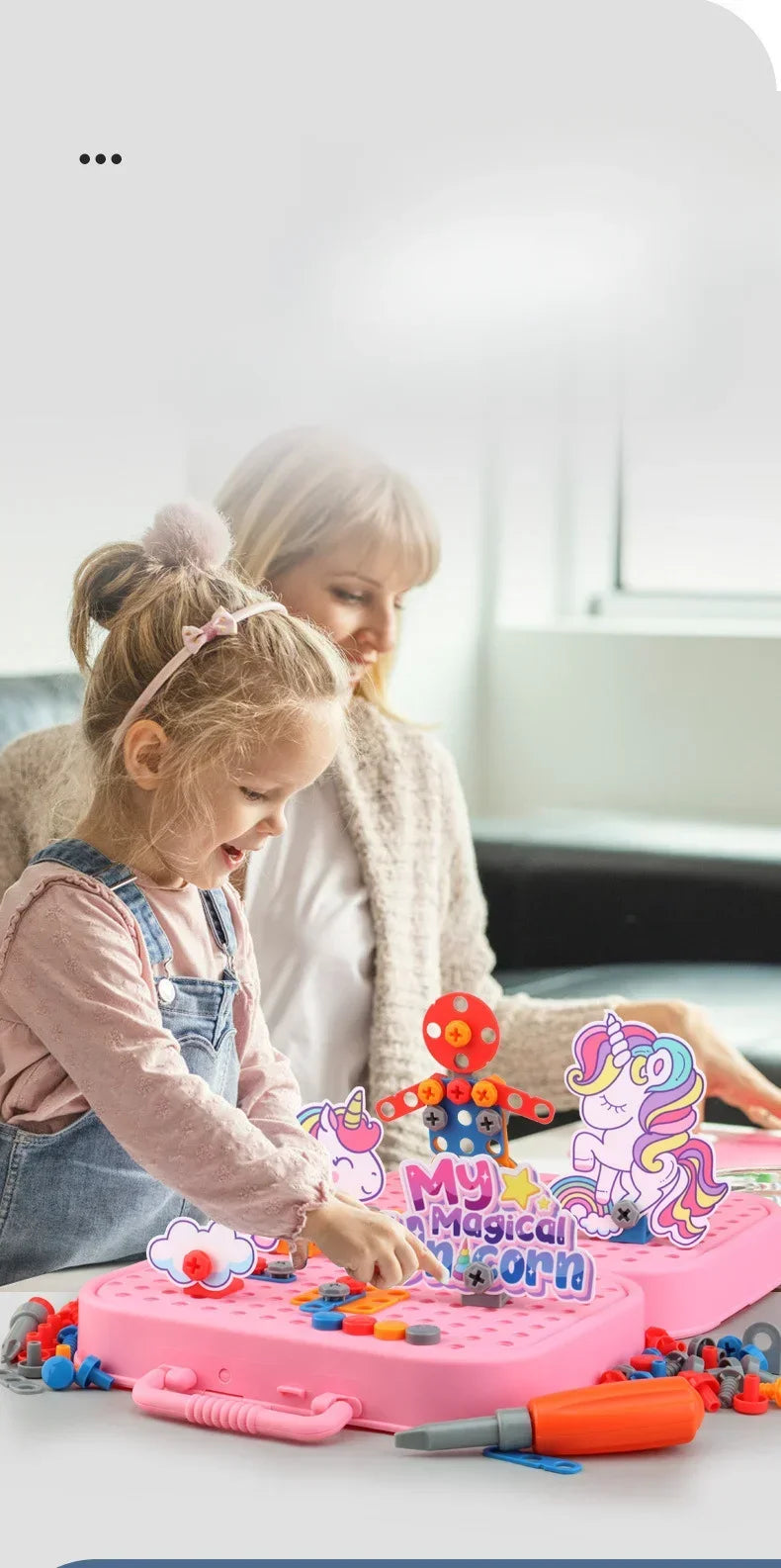 Children Toys Tool Set Electric Drill Screw Nut 3D Puzzle Toys Pretend Play Repair Tool Box Drilling Assembly Educational Toys.