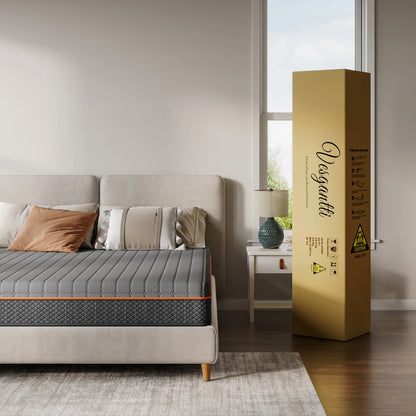 Vesgantti Memory Foam-Matratze, Grau, Dicke 16/18/26 cm, Gel-Memory-Schaum-Matratze, Zoned Support hält Sie ausgerichtet