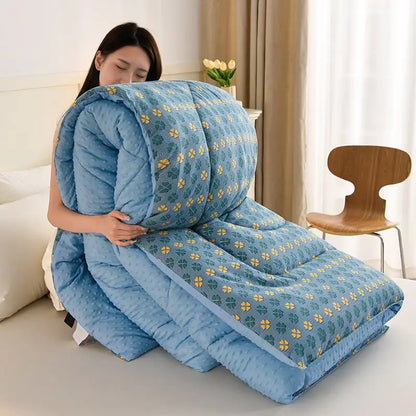 Thickened warm Doudou quilt spring and autumn quilt winter velvet thickened washed Doudou yarn double quilt core.