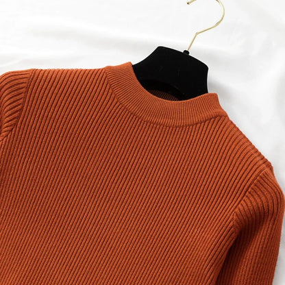 2025 weibliche Dünne Gestrickte Weiche Jumper Tops Herbst Winter Frauen Casual Pullover Pullover Taste Lange Hülse O-ansatz Chic Pullover