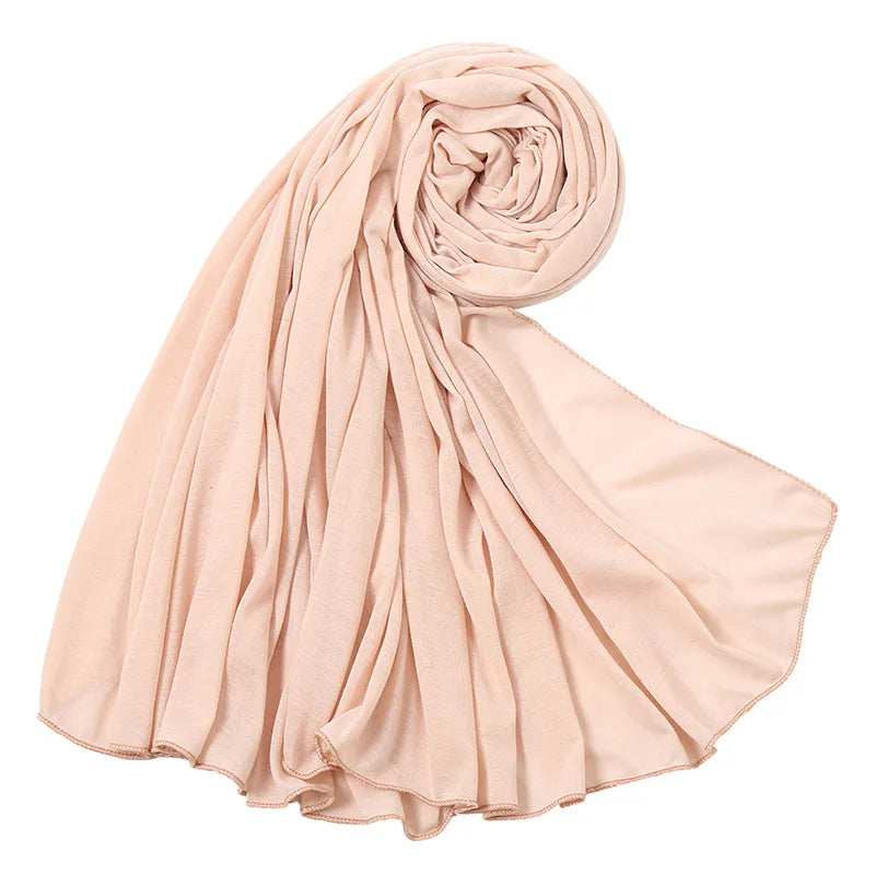 Hot Muslim Fashion Woman Soft Hijabs Scarf Shawl Plain Cotton Jersey Scarves Turban Women Long Shawls Head Wrap Headband Abaya