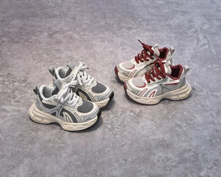 Boys Girls Running Shoes Thick Soft Sole Children Sneakers Mesh Breathable 2025 New Fashion Kids Sports Shoes for Students Trend.