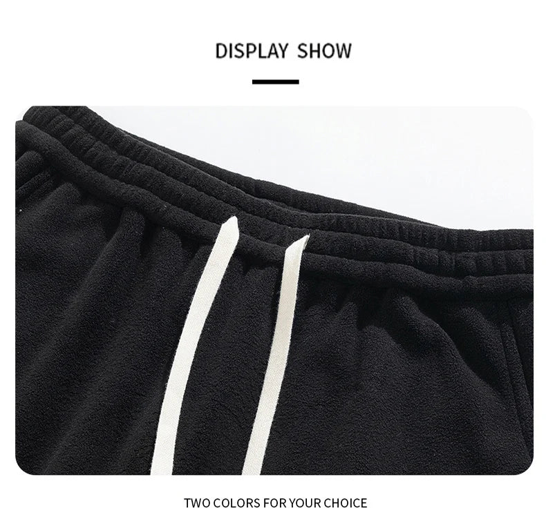 M-7XL Large Size Men's Down Pants Winter 2024 New Thick Lamb Down Casual Low-waist Cotton Pants Oversized Warm Straight Joggers.