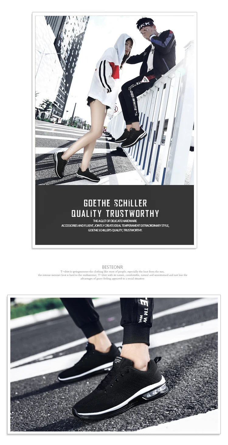 Men's and women's light casual sneakers Breathable mesh surface classic fashion lace-up walking and running shoes sneakers.