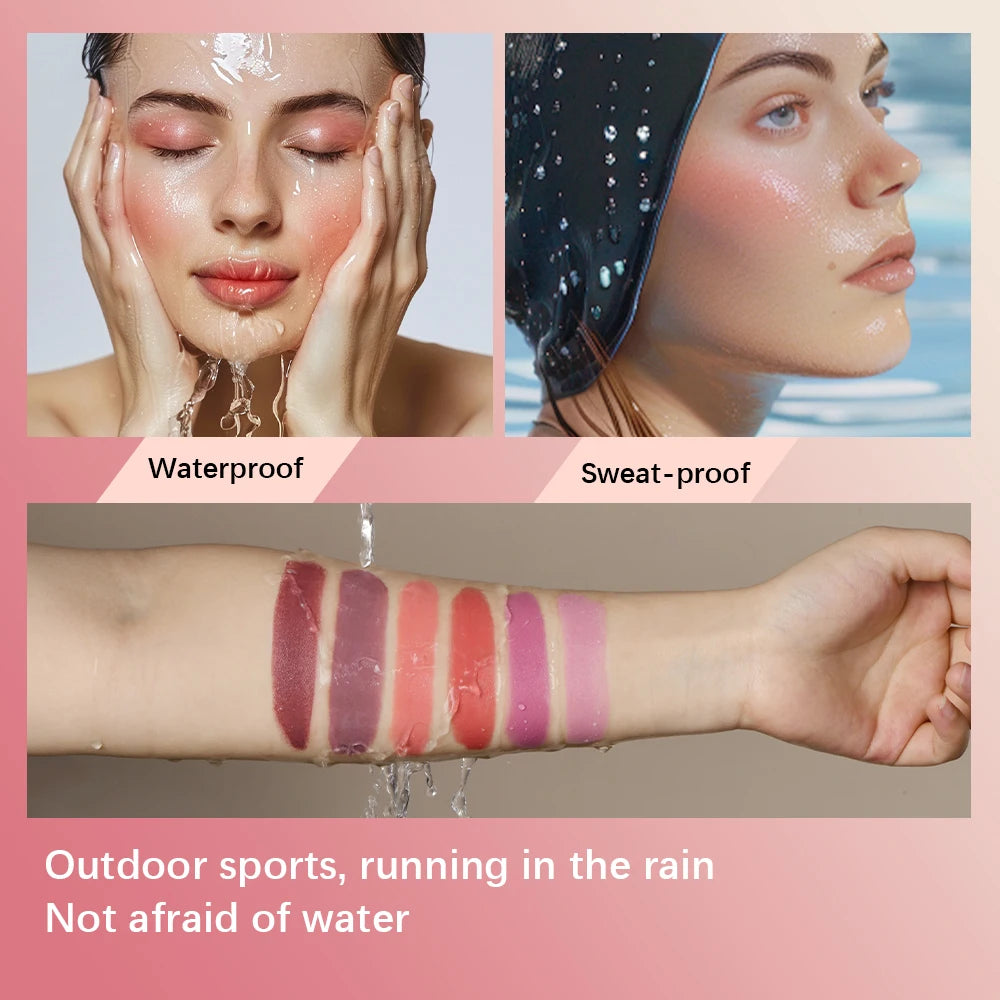 Magic Blush Stick 3-in-1 Cheek Lip Tinted Moistured Blush Stick Silky Brighten Blush Cream Blusher Cosmetics Tubes Matte Contour.