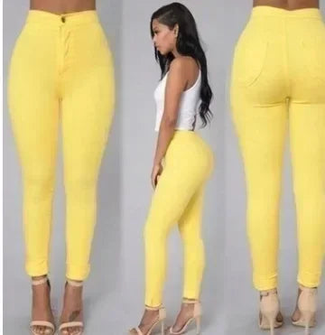 Einfarbig Dünne Jeans Frau Weiß Schwarz Hohe Taille Render Jeans Vintage Sexy Lange Hosen Femme Casual Bleistift Hosen Denim Jeans