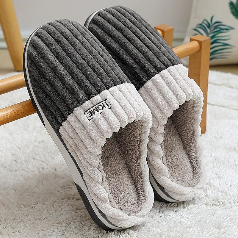 Shevalues Women's Fuzzy House Slippers Winter Warm Plush Indoor Non-slip Bedroom Slides Men Soft Comfort Fur Fluffy Cotton Shoes