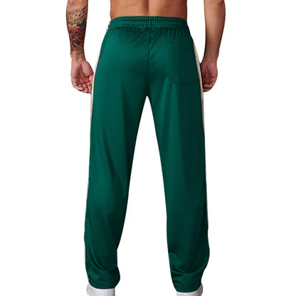 American-style best-selling thin, sporty, casual, simple, trendy, loose, wide-leg jogging long pants for men.