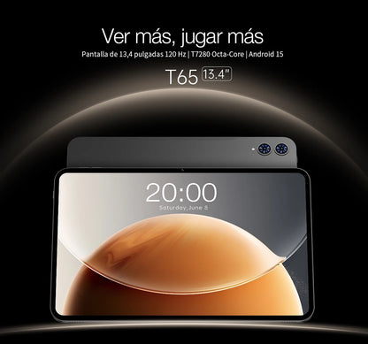 Teclast T65 13.4 inch Android 15 Tablet 1920x1200 120Hz T7280 8-Core Max 20GB RAM(8GB+12GB Expansion) 128GB ROM 4G LTE 8000mAh.