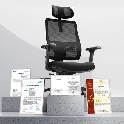 NEWTRAL MAGICH003 Ergonomischer Bürostuhl, automatisch ausgestellte Rückenlehne, adaptive Unterrückenstütze, Sitztiefe mit verstellbarer Kopfstütze