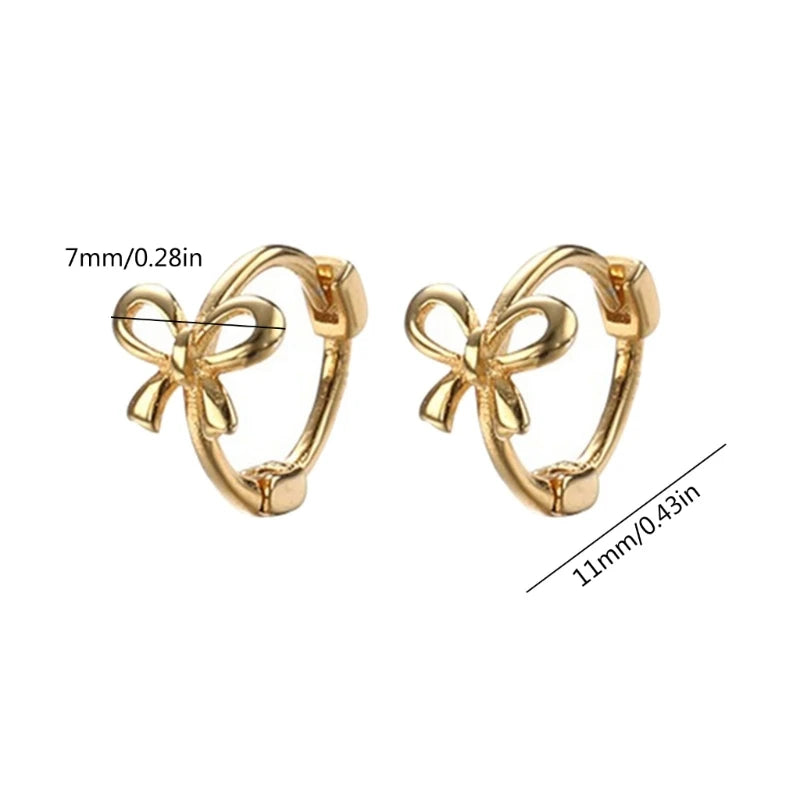 Bowknot Studs Earrings Ear Piercing Jewelry Accessory Stylish Bow Ear Pendant Jewelry for Fashion Enthusiasts.