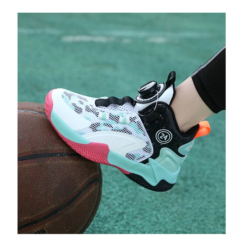 Kids Basketball Shoes Boys Sneakers Non-slip Child Trainer Basket Shoes Outdoor Children Sport Shoes