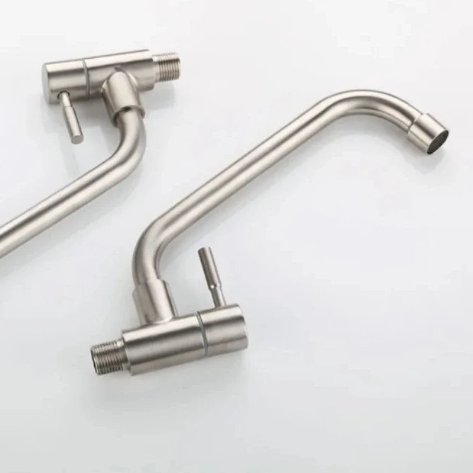 Kitchen Faucet Stainless Steel Wall mounted Single Cold Water Faucet Lower Curve Faucet Wall Sink Water Tap Premium Quality