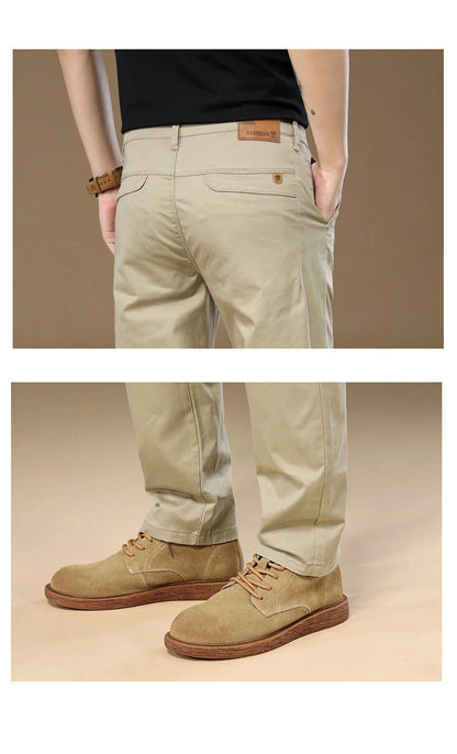 2024 Autumn New Men's Pants 97%Cotton Solid Color Work Wear Casual Pant Wide Korean Y2k Clothing Jogger Cargo Trousers Male