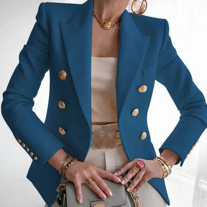 Casual Drehen Unten Kragen Langarm Anzug Oberbekleidung Büro Dame Frühling Herbst Mode Elegante Solide Blazer Mäntel Für Frauen 2023