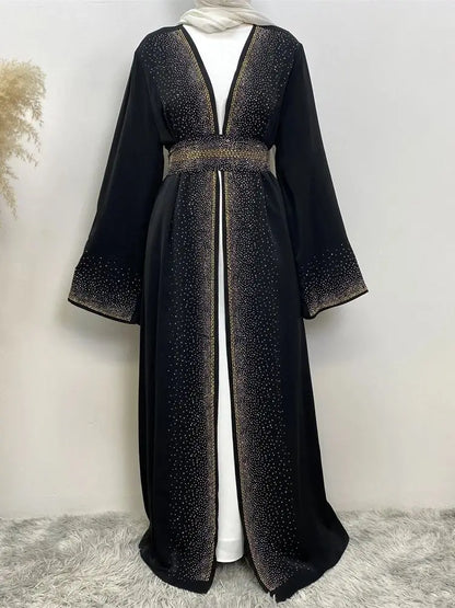 Ramadan Eid Dubai Open Black Muslim Kimono Abaya Damen Turkey Islam Abayas For Women Dress Kebaya Robe Femme Musulmane Kaftan.