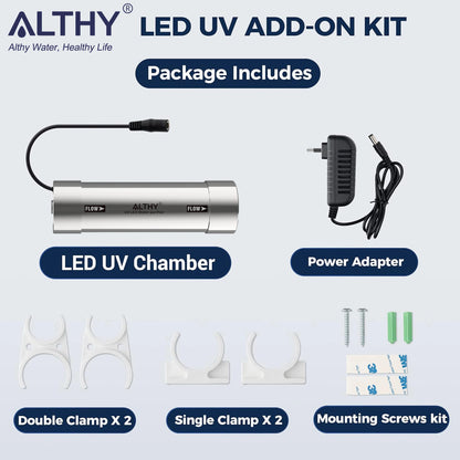 ALTHY LED UV Ultraviolet Water Sterilizer for Under Sink Water Filter / RO Purifier System Mercury-Free Stainless 50 Year Life.