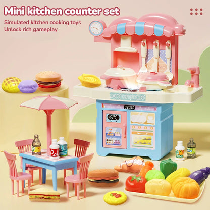 Simulated Kitchen Toy Play Set Miniature Food Pretend Play House Appliance Laundry Cookware Children Role-Playing Toys Girl Game.