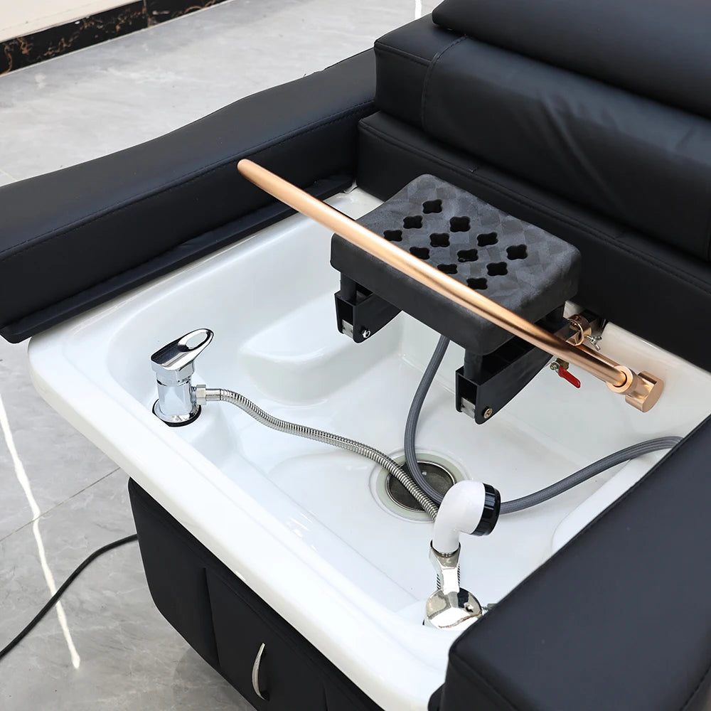 XinSheng Head SPA Salon Haarwaschbett Shampoo-Bett Thai-Massagetisch Barbershop Kommerzielle Möbel mit Fußbadbecken