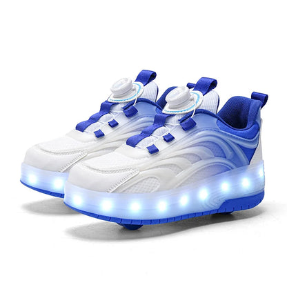 Two Wheels Children's Led Light Roller Skate Shoes For Kids Boys Girls Glowing Sports Luminous Sneakers Skateboard USB Charging.