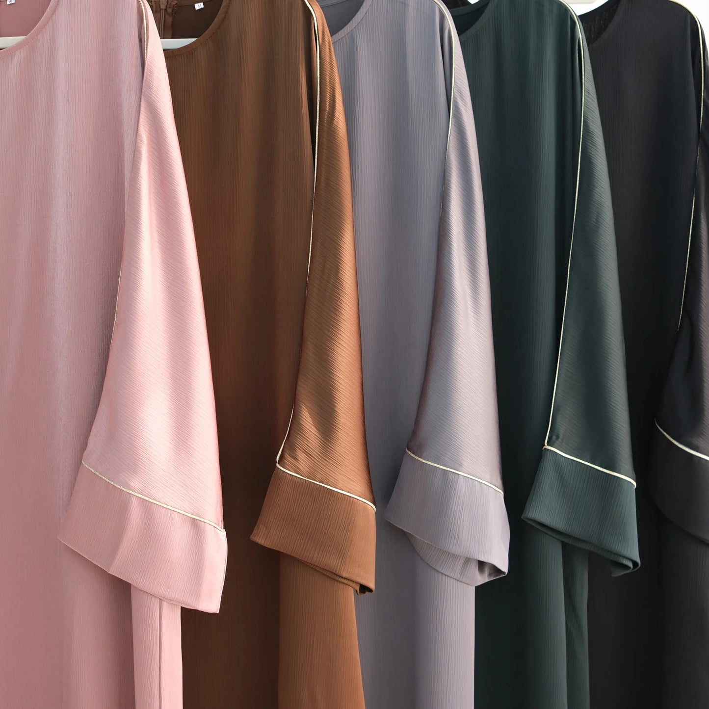 Ramadan Satin Abaya Damen Dubai Modest Dress Islam Muslim Kaftan black abayas For Women Kebaya Vestidos Robe Femme Musulmane.