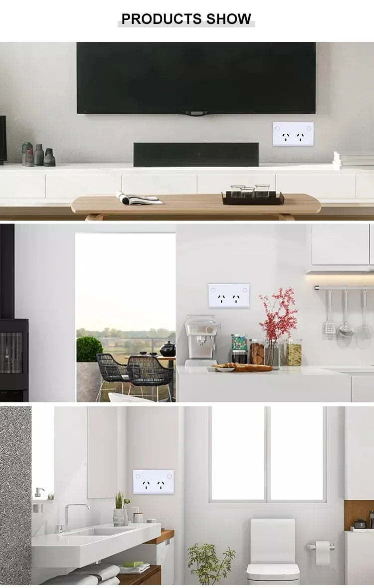 Melery Zigbee Smart Steckdose 2 Wege AU Elektrische Stecker Steckdose 10A Power Touch Sensor Schalter Drahtlose Fernbedienung Alexa Google Hause.