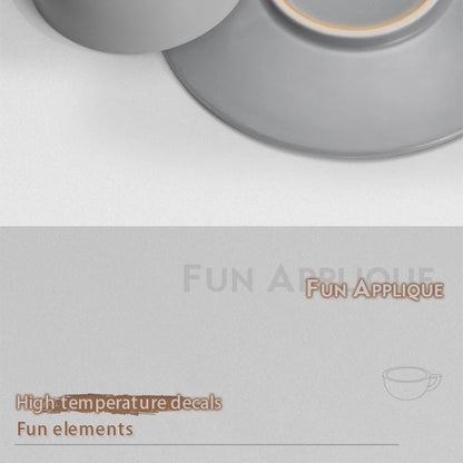 MUVNA Coffee and tea tools Cups 280ml/for Latte,Hot Tea,Cappuccino,Mocha,Cocoa,White/Cup and Saucer Set/Ceramic Latte Coffee Cup