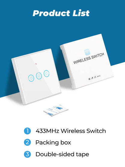1/2/3 Gang RF433Mhz Wireless Touch Schalter RF Sender Push Button Fernbedienung für Home Led-leuchten Glas panel Wand Schalter.