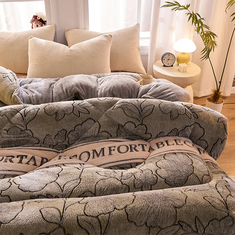 Lamb fleece  - et winter super warm quilt autumn spring bedding milk fleece comforter 5kg thickened dormitory single double.