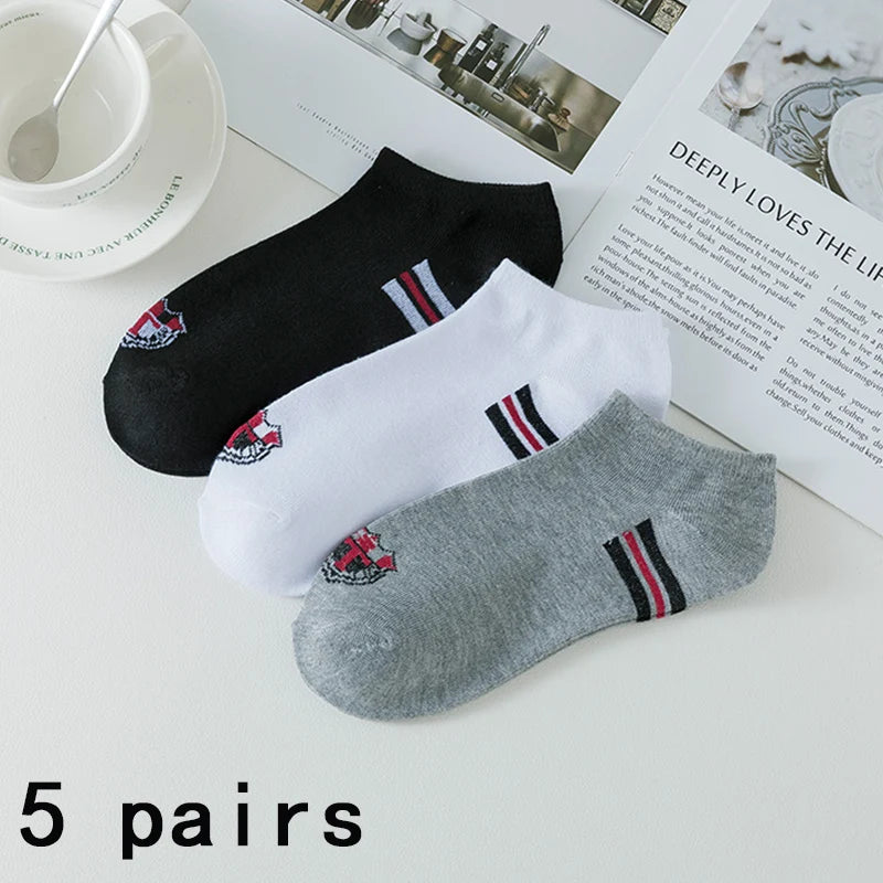 5 Pairs of Women's/men's Boat Socks Invisible Low Cut Anti Slip Summer No Show Ankle Socks Solid Color Casual Breathable