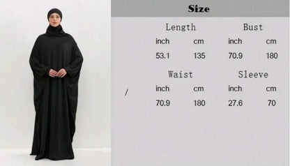 Islamic Abaya Modesty Ramadan Dress Muslim Abayas Hooded Long Sleeve One-piece Prayer Hijab Dress Women Jilbabs Turkish Kaftans.