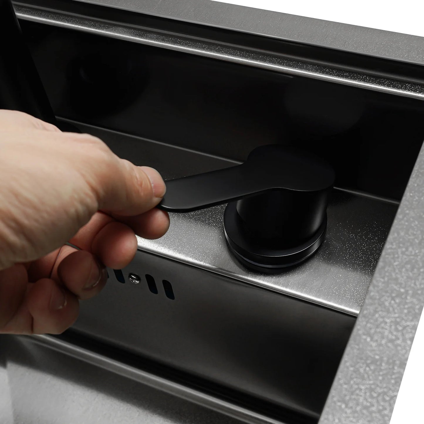 Verstecktes Küchenspüle, schwarz eingebettetes Arbeitsplattenwaschbecken, unsichtbares Waschbecken für die Küche, Bar, platzsparendes, verstecktes Badezimmerwaschbecken für Küchen