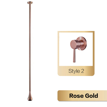 Luxuriöser Badezimmer-Wasserhahn aus gebürstetem Goldmessing im Deckendesign mit doppelter Steuerung von Hot & Cold-Waschtischarmaturen. Einfacher und anpassbarer Wasserhahn