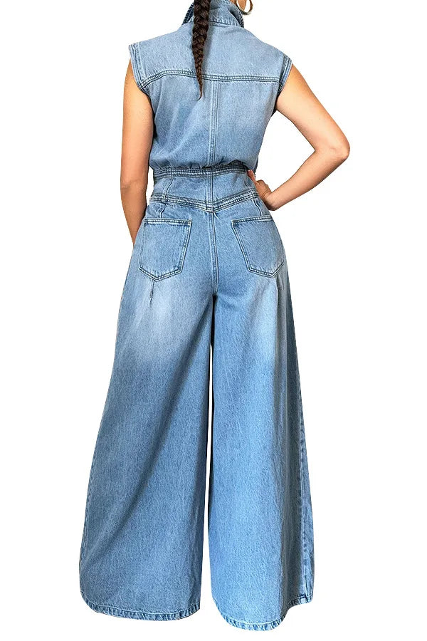 Denim Jumpsuit Women Loose Vintage Preppy Style Overalls Female Fashion Streetwear Chic Popular Harajuku 2025 Drop Shipping.
