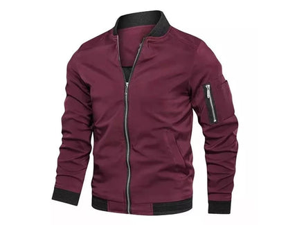 Spring Autumn Men's Bomber Jacket Casual Lightweight Jacket For Men Sports Windbreaker Zip Up Coat with Pockets Clothing.